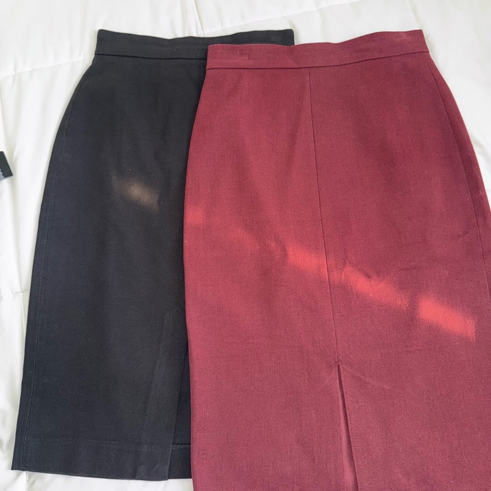 Banana Republic Black and Red Midi Pencil Skirt Set